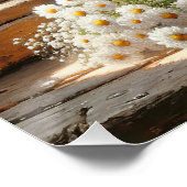 デイジーファッションドブーケ付き古いミルク缶 ポスター (コーナー)