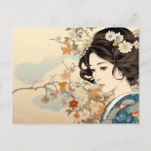 デイジーファッション浮世絵スタイル ポストカード (正面)