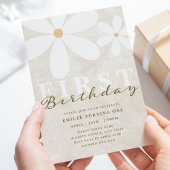 デイジーファースト誕生日をテーマにしたパーティー 招待状