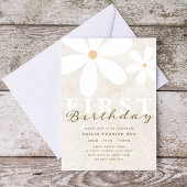 デイジーファースト誕生日をテーマにしたパーティー 招待状