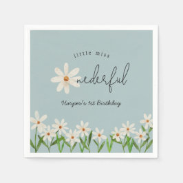 デイジーファースト誕生日リトル恋しく思オネダーフル スタンダードカクテルナプキン