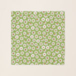 デイジーフィールドウォーター色春夏 スカーフ<br><div class="desc">シンプル美しい水色の絵を描デイジー模様、薄い緑の背景</div>