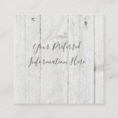 デイジーフェイク木材パーソナライズされた名 スクエア名刺 (裏面)