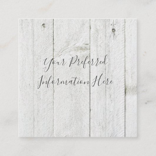 デイジーフェイク木材パーソナライズされた名 スクエア名刺 (裏面)