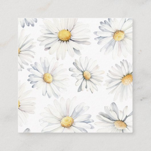 デイジーフラワーおむつラッフルベビーシャワーチケット エンクロージャーカード (裏面)