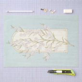 デイジーフラワーアーチティール（緑がかった色）ブルーデカップアート 薄葉紙 (クラフト)