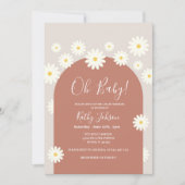 デイジーフラワーアーチ赤ちゃんシャワー 招待状 (正面)