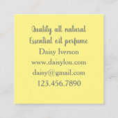 デイジーフラワーイエローブルー スクエア名刺 (裏面)