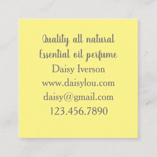 デイジーフラワーイエローブルー スクエア名刺 (裏面)