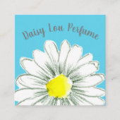 デイジーフラワーイエローブルー スクエア名刺 (正面)