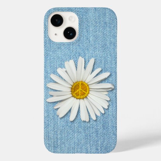 デイジーフラワーインナーピースシンボルのサイン – Denim Jeans Case-Mate iPhoneケース (裏面)