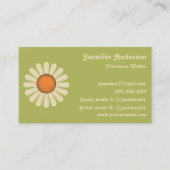 デイジーフラワーオングリーンレトロ 名刺 (正面)