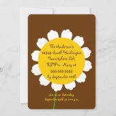 デイジーフラワーガーデンガールバースデーパーティー招待 招待状 (裏面)