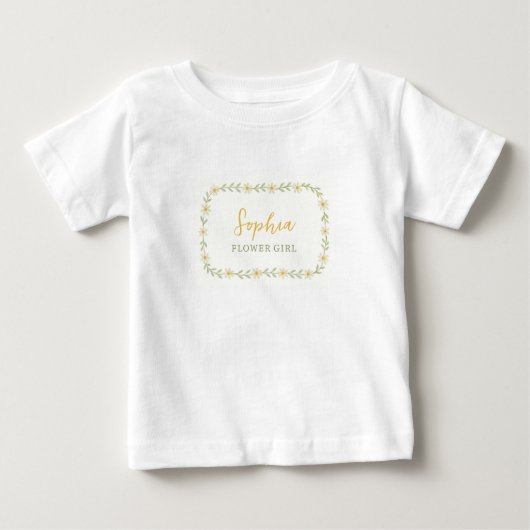 デイジーフラワーガール名前をカスタムする結婚ズ ベビーTシャツ (正面)