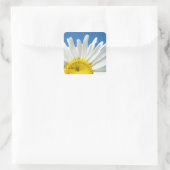 デイジーフラワーステッカスタムカーのテキストの追加 スクエアシール (バッグ)