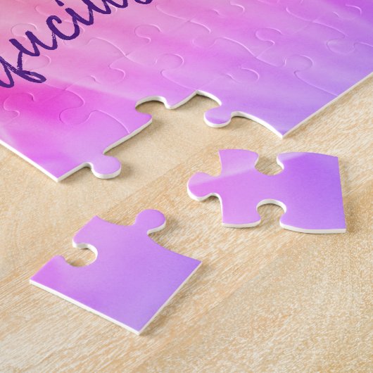 デイジーフラワーズカラフルデイジー孔子引用文 ジグソーパズル (側面)