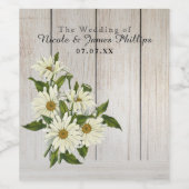 デイジーフラワーズカントリーフローラ素朴&ウッドワイン ワインラベル (シングルラベル)