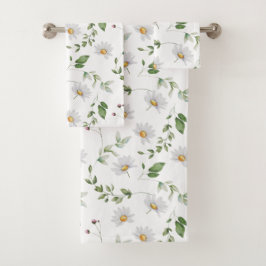 デイジーフラワーズゴージャスフローラプリント バスタオルセット