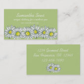 デイジーフラワーズスケッチセロリーグリーン 名刺 (正面/裏面)