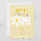 デイジーフラワーズファースト誕生日招待状 招待状 (正面)