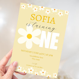 デイジーフラワーズファースト誕生日招待状 招待状