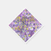 デイジーフラワーズ水玉模様サマーフラワーズフローラアート スタンダードカクテルナプキン (角)