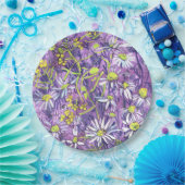 デイジーフラワーズ水玉模様サマーフラワーズフローラアート ペーパープレート (パーティー)