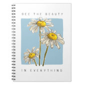 デイジーフラワーズ美しいスローガン ノートブック (正面)