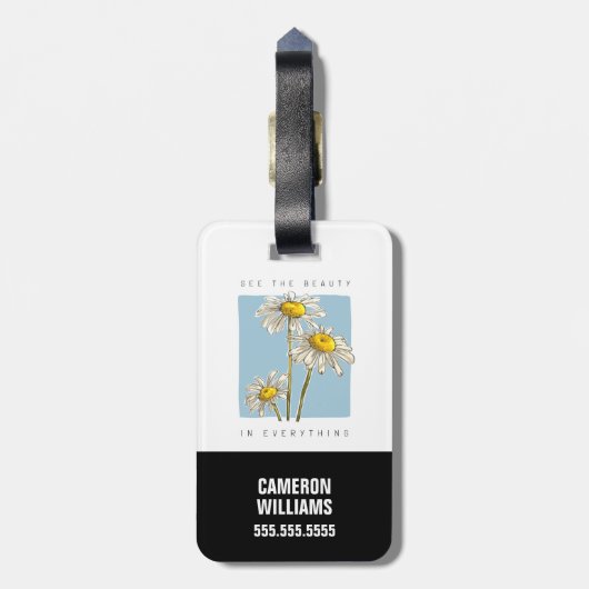 デイジーフラワーズ美しいスローガン ラゲッジタグ (裏面縦)