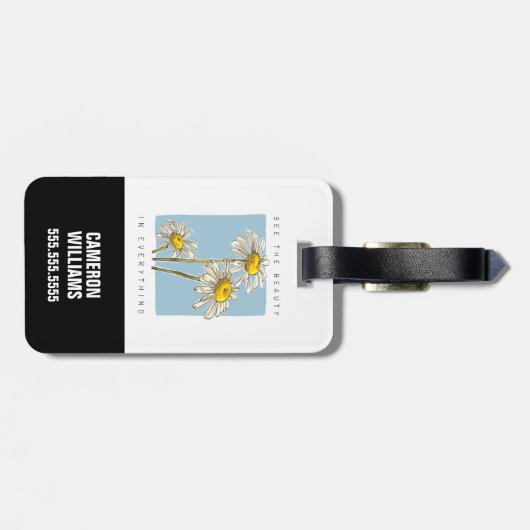 デイジーフラワーズ美しいスローガン ラゲッジタグ (裏面横)