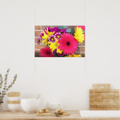 デイジーフラワーズ美しい ポスター (キッチン)