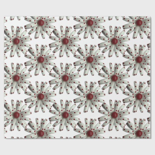 デイジーフラワーファッションフローラモダンレトロ60sガーデン ラッピングペーパー (フラット)