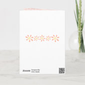 デイジーフラワーフローラウォーターカラー80th誕生日 カード (裏面)