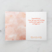 デイジーフラワーフローラウォーターカラー80th誕生日 カード (内部)