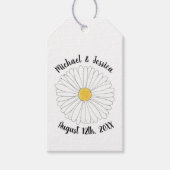 デイジーフラワーフローラガーデンブライダルシャワー結婚ズ ギフトタグ (正面)