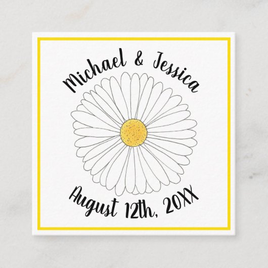 デイジーフラワーフローラデイジー花びらガーデンパーティー エンクロージャーカード (正面)