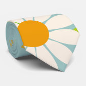 デイジーフラワーフローラルパターガーリーンレインボーパステル ネクタイ (ロール)