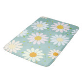 デイジーフラワーフローラルパターガーリーンレインボーパステル バスマット (アングル)