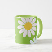 デイジーフラワーフローラルパターガーリーンレインボーパステル マグカップ (正面右)