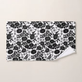 デイジーフラワーブラックストライプバスタオルセット バスタオルセット (ハンドタオル)