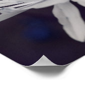 デイジーフラワーブルーセンター抽象芸術 ポスター (角)