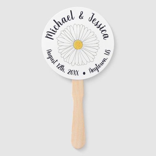 デイジーフラワーブロッサムデイジー結婚式 プログラム ハンドファン (正面)