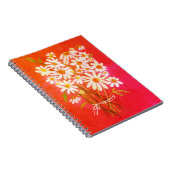 デイジーフラワーブーケ水彩赤 ノートブック (右側)