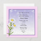 デイジーフラワーベビーシャワー招待状 招待状 (正面/裏面)