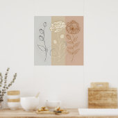 デイジーフラワーボタニカルウォールアートウォールアート ポスター (キッチン)