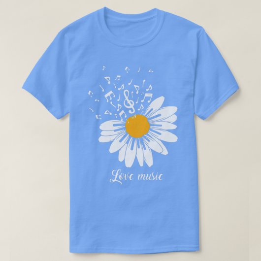 デイジーフラワーラブミュージックピアノフラワー花びら音楽 Tシャツ (デザイン正面)