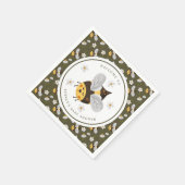 デイジーフラワー(昆虫)マルハナバチビーグリーンベビーシャワー スタンダードカクテルナプキン (角)