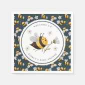 デイジーフラワー（昆虫）マルハナバチビーベビーシャワー スタンダードカクテルナプキン (正面)