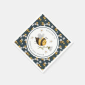 デイジーフラワー（昆虫）マルハナバチビーベビーシャワー スタンダードカクテルナプキン (角)