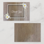 デイジーフレームの木材サンキューカード ノートカード (正面/裏面)